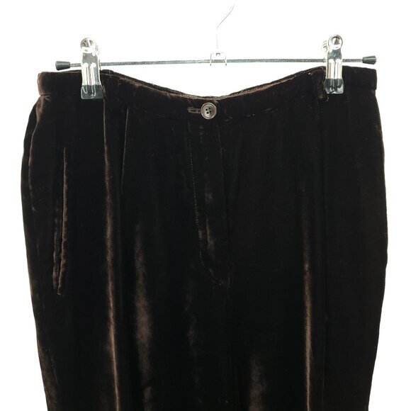 Giorgio Armani Velvet High Rise Straight Leg Ankle Pants 27/4 Brown, VGUC with m - Picture 4 of 13